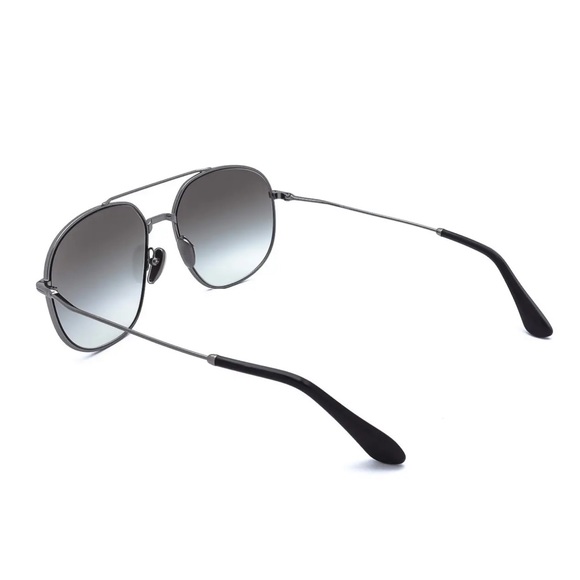 PRADA SHINY BLACK/SMOKE GRADIENT UNISEX SUNGLASSES SPR 51Y - Picture 4 of 6